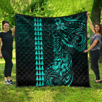 Hawaii Hauoli Makahiki Hou Quilt Lono Hawaiian God Kakau Polynesian Tribal Turquoise LT05 - Polynesian Pride