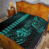Hawaii Hauoli Makahiki Hou Quilt Lono Hawaiian God Kakau Polynesian Tribal Turquoise LT05 - Polynesian Pride