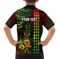 Personalized Hawaii Hauoli Makahiki Hou Family Matching Summer Maxi Dress and Hawaiian Shirt Lono Hawaiian God Kakau Polynesian Tribal Reggae LT05 - Polynesian Pride