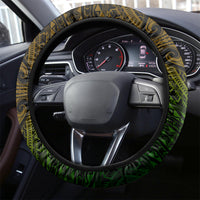 Hawaii Hauoli Makahiki Hou Steering Wheel Cover Lono Hawaiian God Kakau Polynesian Tribal Reggae LT05 - Polynesian Pride
