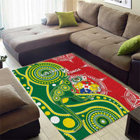 Tonga Australia Rugby Area Rug Kangaroos And Tonga Mate Maa Together LT05 - Polynesian Pride