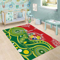 Tonga Australia Rugby Area Rug Kangaroos And Tonga Mate Maa Together LT05 - Polynesian Pride