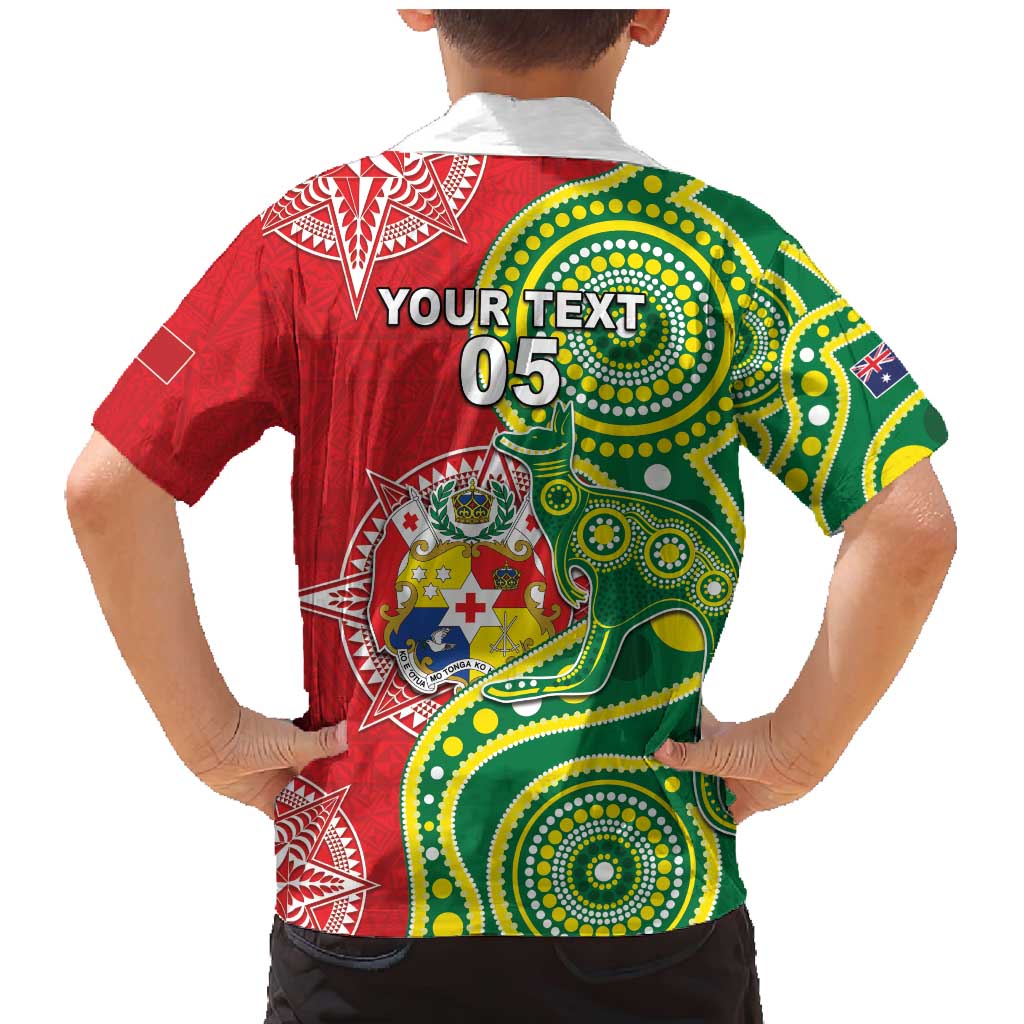 Custom Tonga Australia Rugby Family Matching Mermaid Dress and Hawaiian Shirt Kangaroos And Tonga Mate Maa Together LT05 - Polynesian Pride