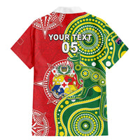 Custom Tonga Australia Rugby Family Matching Mermaid Dress and Hawaiian Shirt Kangaroos And Tonga Mate Maa Together LT05 - Polynesian Pride