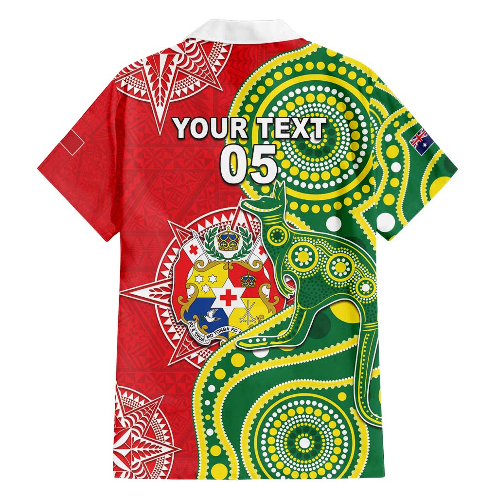 Custom Tonga Australia Rugby Family Matching Summer Maxi Dress and Hawaiian Shirt Kangaroos And Tonga Mate Maa Together LT05 - Polynesian Pride