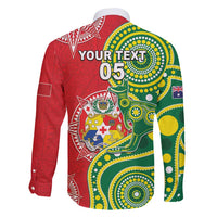 Custom Tonga Australia Rugby Family Matching Summer Maxi Dress and Hawaiian Shirt Kangaroos And Tonga Mate Maa Together LT05 - Polynesian Pride