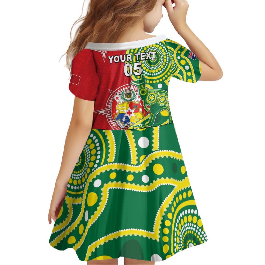 Custom Tonga Australia Rugby Family Matching Tank Maxi Dress and Hawaiian Shirt Kangaroos And Tonga Mate Maa Together LT05 - Polynesian Pride
