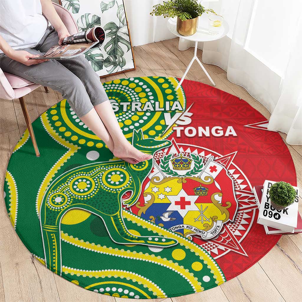 Tonga Australia Rugby Round Carpet Kangaroos And Tonga Mate Maa Together