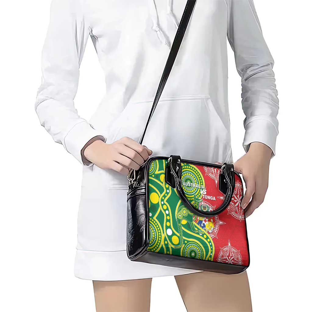 Tonga Australia Rugby Shoulder Handbag Kangaroos And Tonga Mate Maa Together