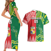 Custom Tonga XIII And Australia Kangaroos Couples Matching Short Sleeve Bodycon Dress and Hawaiian Shirt Mate Maa Tongan Ngatu With Aboriginal LT05 - Polynesian Pride
