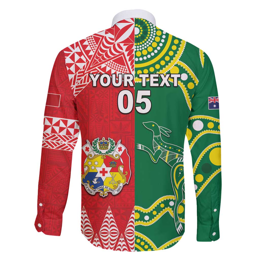 Custom Tonga XIII And Australia Kangaroos Family Matching Summer Maxi Dress and Hawaiian Shirt Mate Maa Tongan Ngatu With Aboriginal LT05 - Polynesian Pride