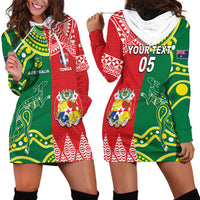 Custom Tonga XIII And Australia Kangaroos Hoodie Dress Mate Maa Tongan Ngatu With Aboriginal LT05 - Polynesian Pride