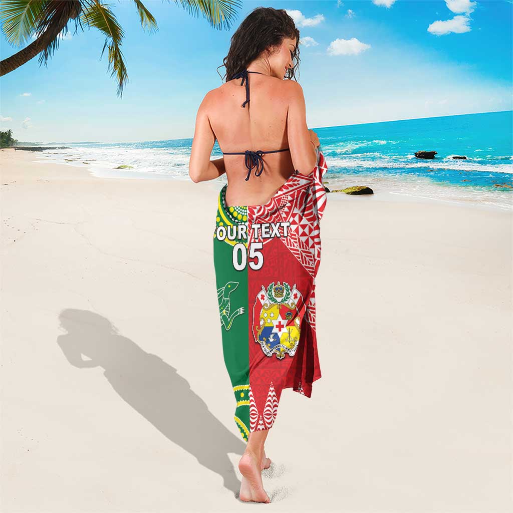 Custom Tonga XIII And Australia Kangaroos Sarong Mate Maa Tongan Ngatu With Aboriginal