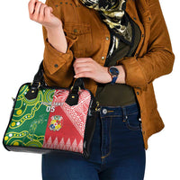 Custom Tonga XIII And Australia Kangaroos Shoulder Handbag Mate Maa Tongan Ngatu With Aboriginal