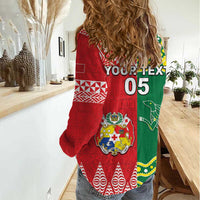 Custom Tonga XIII And Australia Kangaroos Women Casual Shirt Mate Maa Tongan Ngatu With Aboriginal LT05 - Polynesian Pride