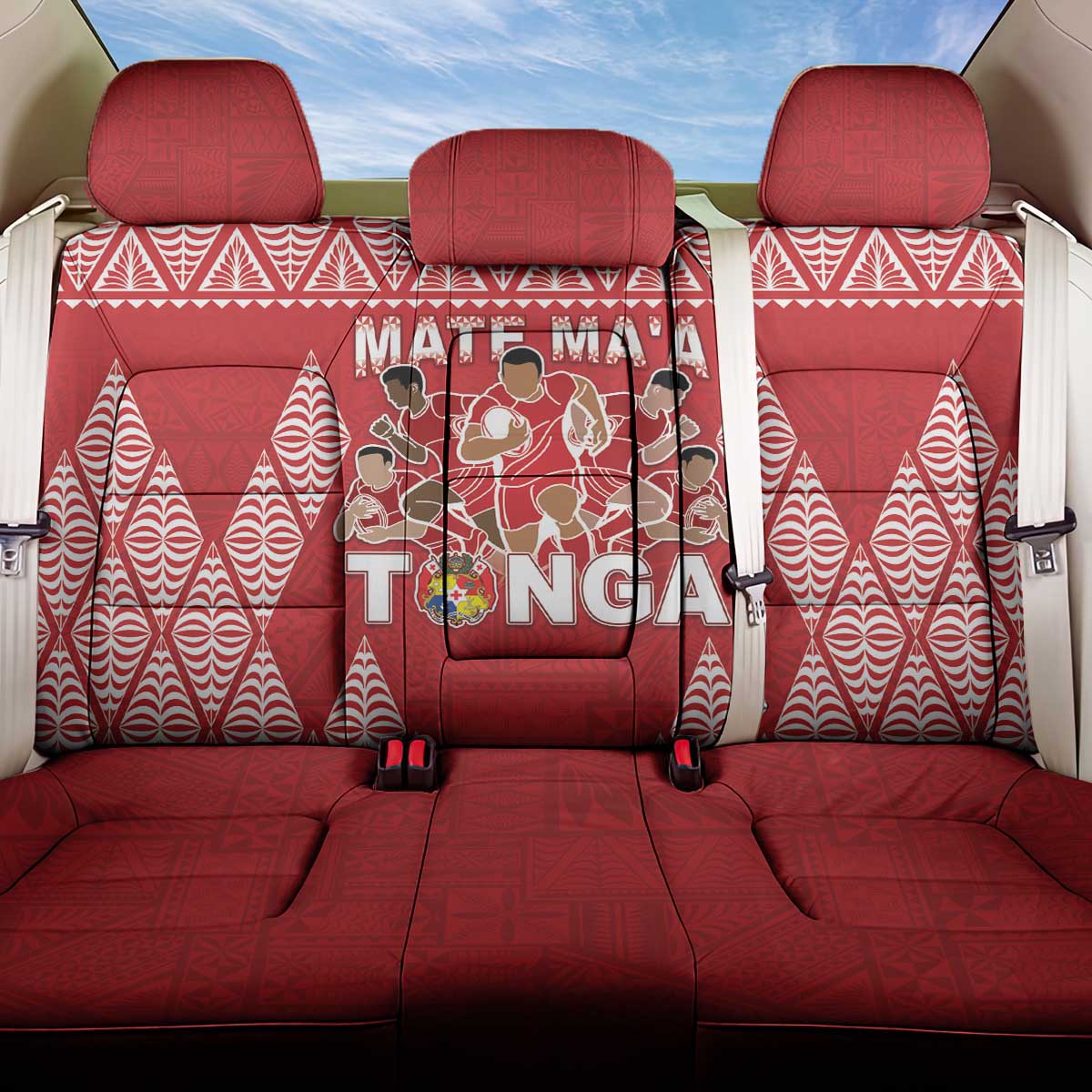 Tonga Rugby Back Car Seat Cover Tonga Mate Ma'a Take The Lead LT05 One Size Red - Polynesian Pride