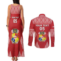 Custom Tonga Rugby Couples Matching Tank Maxi Dress and Long Sleeve Button Shirt Tonga Mate Ma'a Take The Lead LT05 - Polynesian Pride