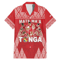 Custom Tonga Rugby Family Matching Mermaid Dress and Hawaiian Shirt Tonga Mate Ma'a Take The Lead LT05 Dad's Shirt - Short Sleeve Red - Polynesian Pride