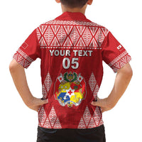 Custom Tonga Rugby Family Matching Off The Shoulder Long Sleeve Dress and Hawaiian Shirt Tonga Mate Ma'a Take The Lead LT05 - Polynesian Pride