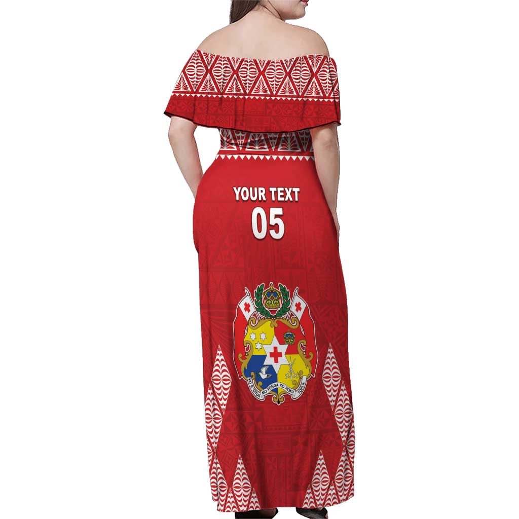 Custom Tonga Rugby Family Matching Off Shoulder Maxi Dress and Hawaiian Shirt Tonga Mate Ma'a Take The Lead LT05 - Polynesian Pride