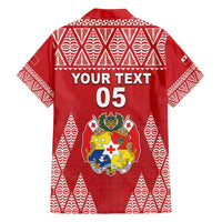 Custom Tonga Rugby Family Matching Off Shoulder Short Dress and Hawaiian Shirt Tonga Mate Ma'a Take The Lead LT05 - Polynesian Pride