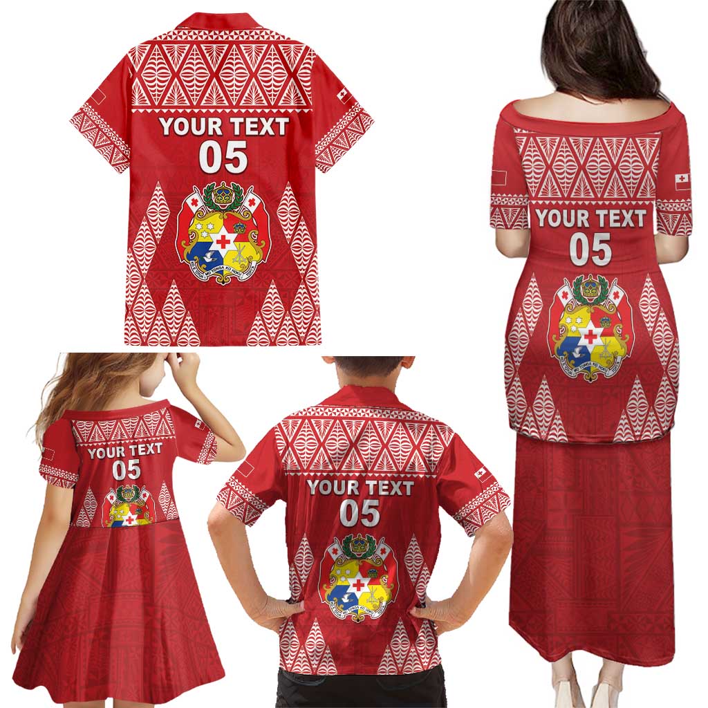 Custom Tonga Rugby Family Matching Puletasi and Hawaiian Shirt Tonga Mate Ma'a Take The Lead LT05 - Polynesian Pride