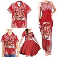 Custom Tonga Rugby Family Matching Tank Maxi Dress and Hawaiian Shirt Tonga Mate Ma'a Take The Lead LT05 - Polynesian Pride