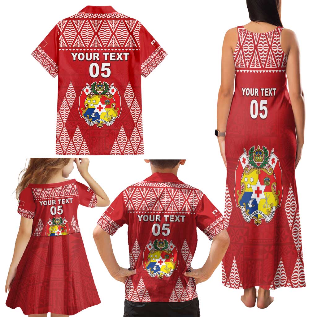 Custom Tonga Rugby Family Matching Tank Maxi Dress and Hawaiian Shirt Tonga Mate Ma'a Take The Lead LT05 - Polynesian Pride
