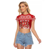 Custom Tonga Rugby Raglan Cropped T Shirt Tonga Mate Ma'a Take The Lead