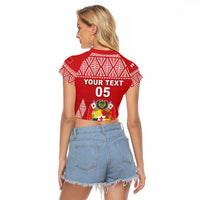 Custom Tonga Rugby Raglan Cropped T Shirt Tonga Mate Ma'a Take The Lead