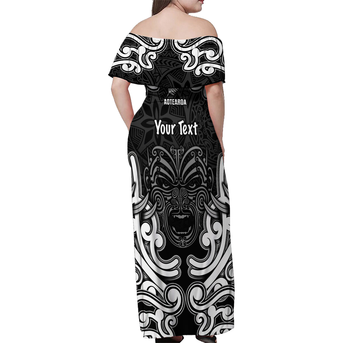 Personalised Aotearoa Family Matching Off Shoulder Maxi Dress and Hawaiian Shirt Toitu Te Tiriti O Waitangi LT05 - Polynesian Pride