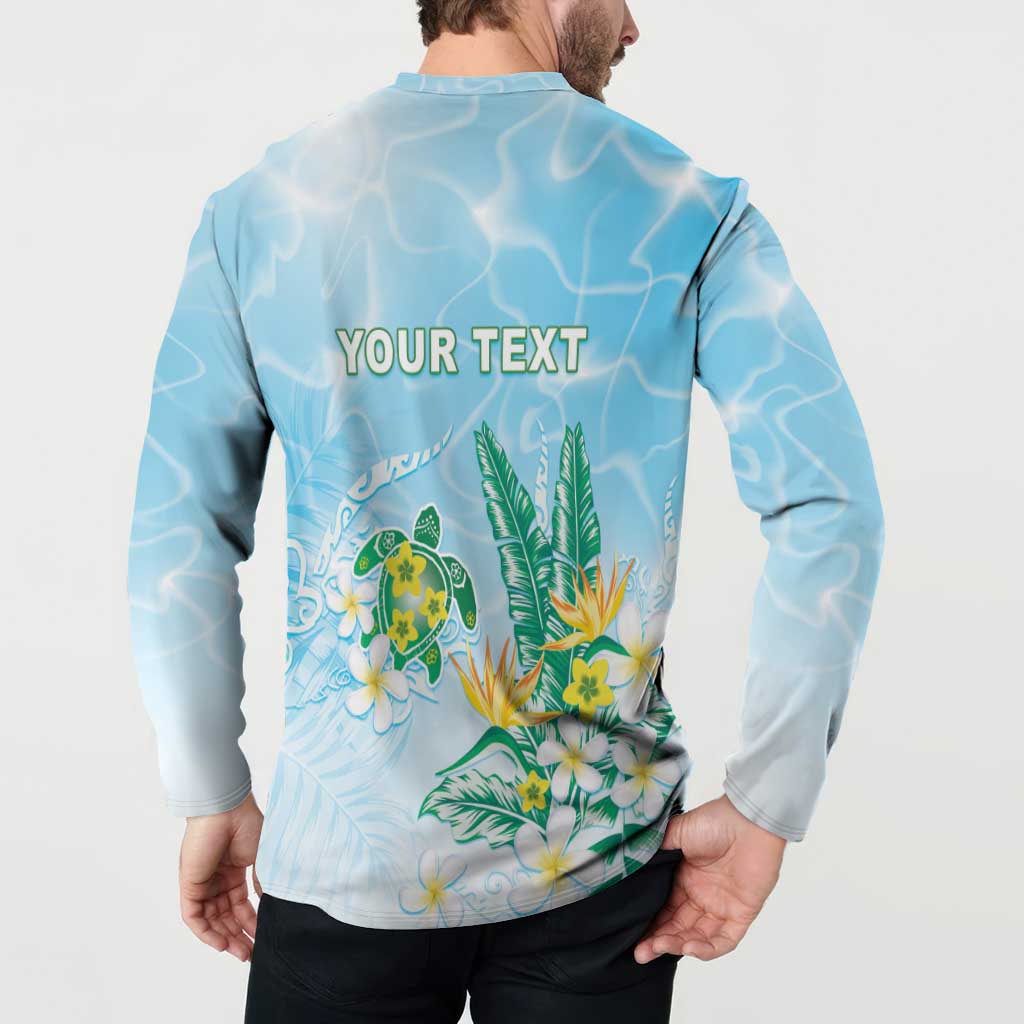 Personalised 2025 Aloha Hawaii Button Sweatshirt Tropical Flowers And Honu