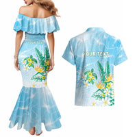 Personalised 2025 Aloha Hawaii Couples Matching Mermaid Dress and Hawaiian Shirt Tropical Flowers And Honu LT05 - Polynesian Pride