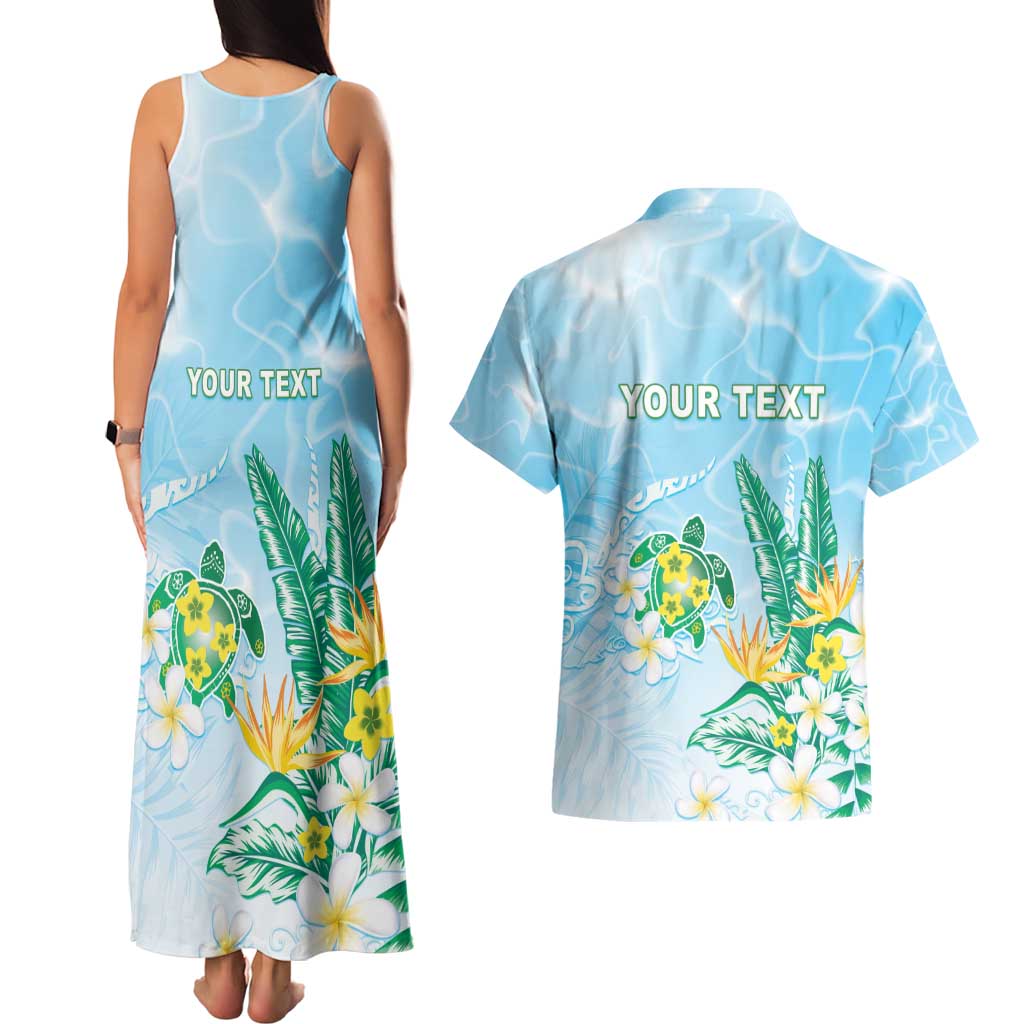 Personalised 2025 Aloha Hawaii Couples Matching Tank Maxi Dress and Hawaiian Shirt Tropical Flowers And Honu LT05 - Polynesian Pride