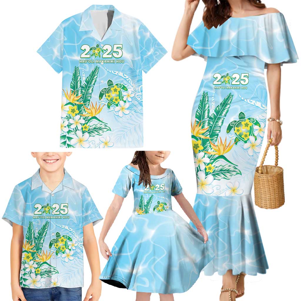 Personalised 2025 Aloha Hawaii Family Matching Mermaid Dress and Hawaiian Shirt Tropical Flowers And Honu LT05 - Polynesian Pride