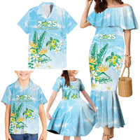 Personalised 2025 Aloha Hawaii Family Matching Mermaid Dress and Hawaiian Shirt Tropical Flowers And Honu LT05 - Polynesian Pride