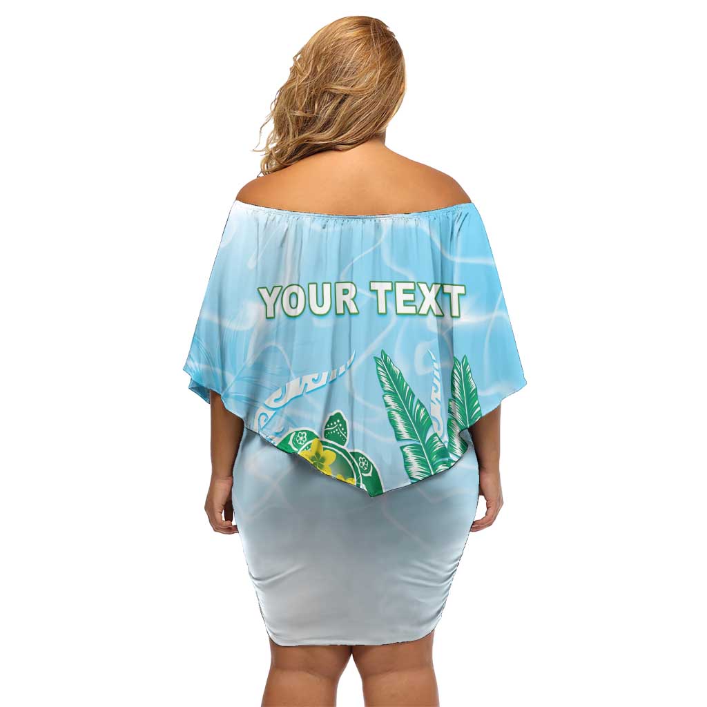 Personalised 2025 Aloha Hawaii Family Matching Off Shoulder Short Dress and Hawaiian Shirt Tropical Flowers And Honu LT05 - Polynesian Pride