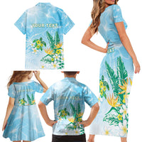 Personalised 2025 Aloha Hawaii Family Matching Short Sleeve Bodycon Dress and Hawaiian Shirt Tropical Flowers And Honu LT05 - Polynesian Pride