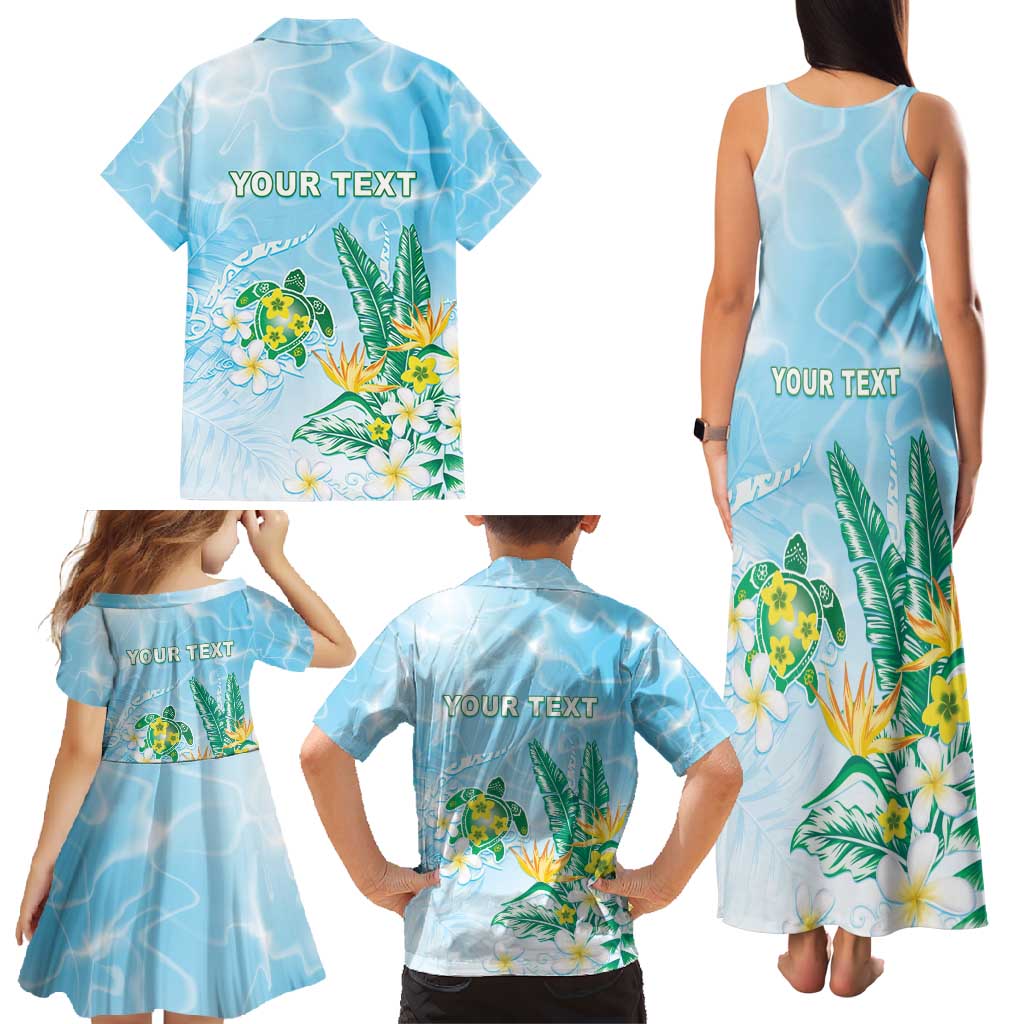 Personalised 2025 Aloha Hawaii Family Matching Tank Maxi Dress and Hawaiian Shirt Tropical Flowers And Honu LT05 - Polynesian Pride