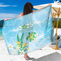 2025 Aloha Hawaii Sarong Tropical Flowers And Honu LT05 One Size 44 x 66 inches Blue - Polynesian Pride