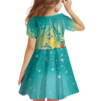 Hawaii Honu Family Matching Tank Maxi Dress and Hawaiian Shirt - Tropical Flowers Turquoise Gradient LT05 - Polynesian Pride