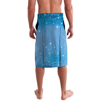 Hawaii Honu Lavalava Tropical Flowers Blue Gradient