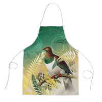 New Zealand Pigeon Kereru Apron Maori Fern Art Green Gradient LT05 Green - Polynesian Pride
