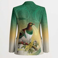 New Zealand Pigeon Kereru Blazer Maori Fern Art Green Gradient LT05 - Polynesian Pride