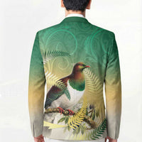 New Zealand Pigeon Kereru Blazer Maori Fern Art Green Gradient LT05 - Polynesian Pride