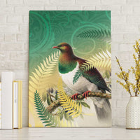 New Zealand Pigeon Kereru Canvas Wall Art Maori Fern Art Green Gradient LT05 Without Frame Green - Polynesian Pride
