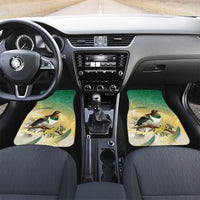 New Zealand Pigeon Kereru Car Mats Maori Fern Art Green Gradient LT05 Set 2pcs - Front Green - Polynesian Pride