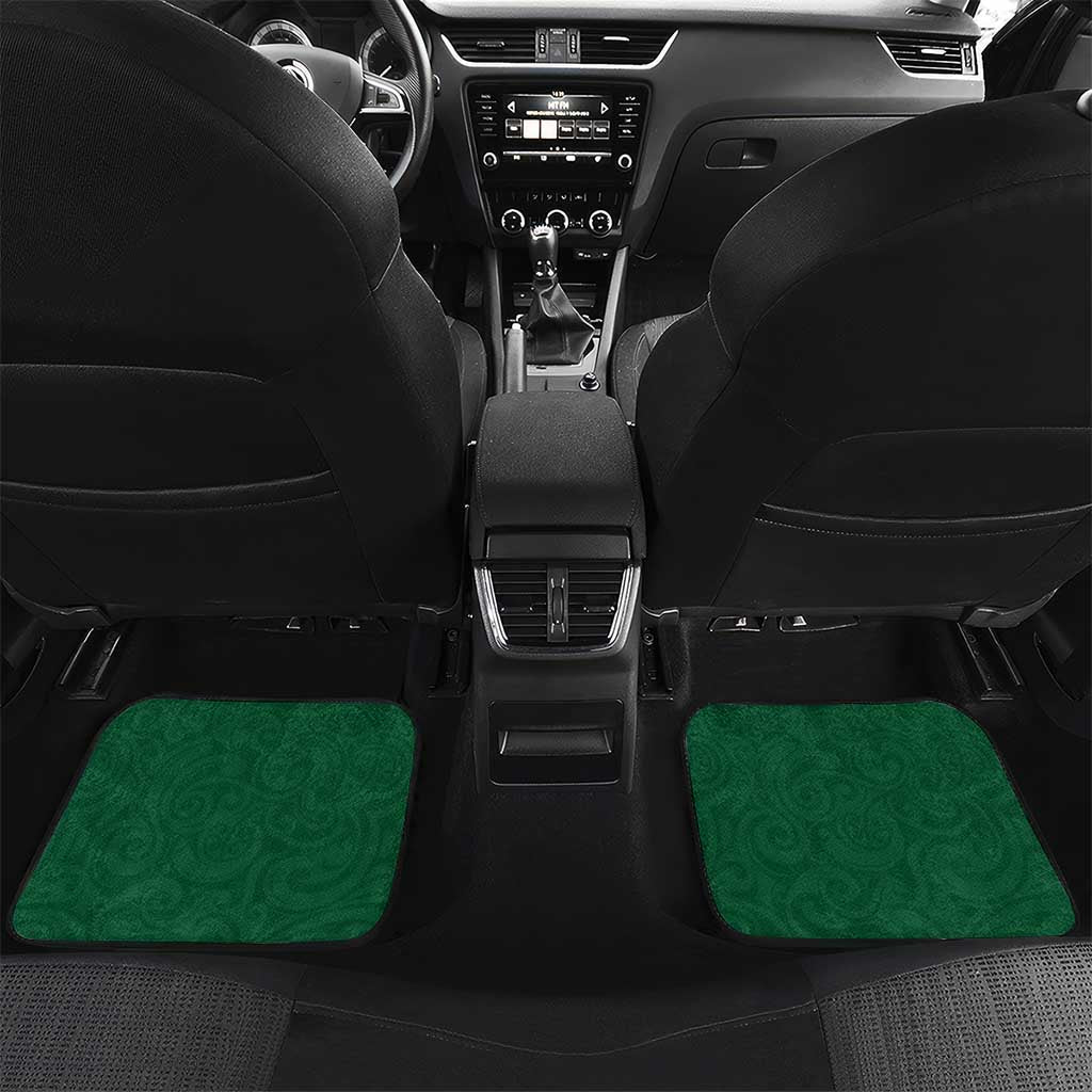 New Zealand Pigeon Kereru Car Mats Maori Fern Art Green Gradient LT05 Set 2pcs - Back Green - Polynesian Pride