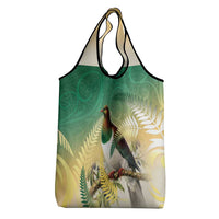 New Zealand Pigeon Kereru Grocery Bag Maori Fern Art Green Gradient LT05 - Polynesian Pride