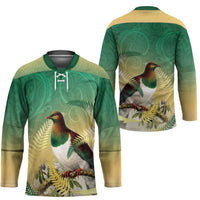 New Zealand Pigeon Kereru Hockey Jersey Maori Fern Art Green Gradient LT05 - Polynesian Pride